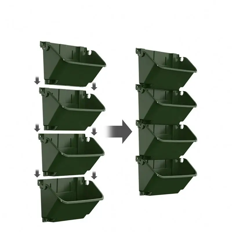 New Vertical Wall Stacking Garden Strawberry Planters, Vertical Gardening With Drip Irrigation System Water Timer Plastic Pot