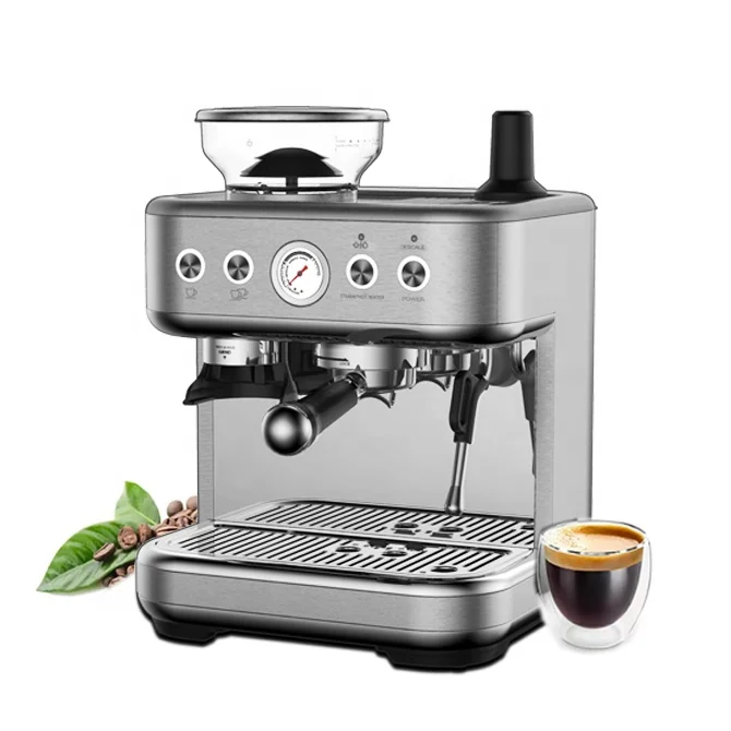 Professional 19 Bar Electric commercial Stainless Steel Coffee Machine with Milk Steamer Capsule Coffee Maker Automatic 2 in 1