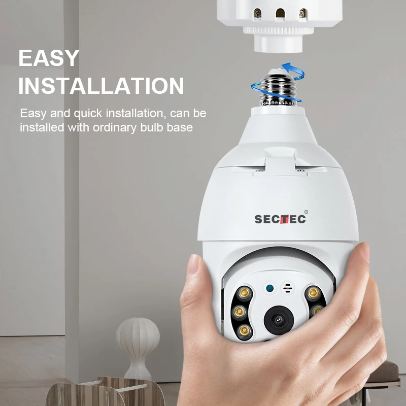 Sectec 5MP Indoor PTZ Mini Camera Wifi Security System Camera Wireless IP PTZ Wifi Camera