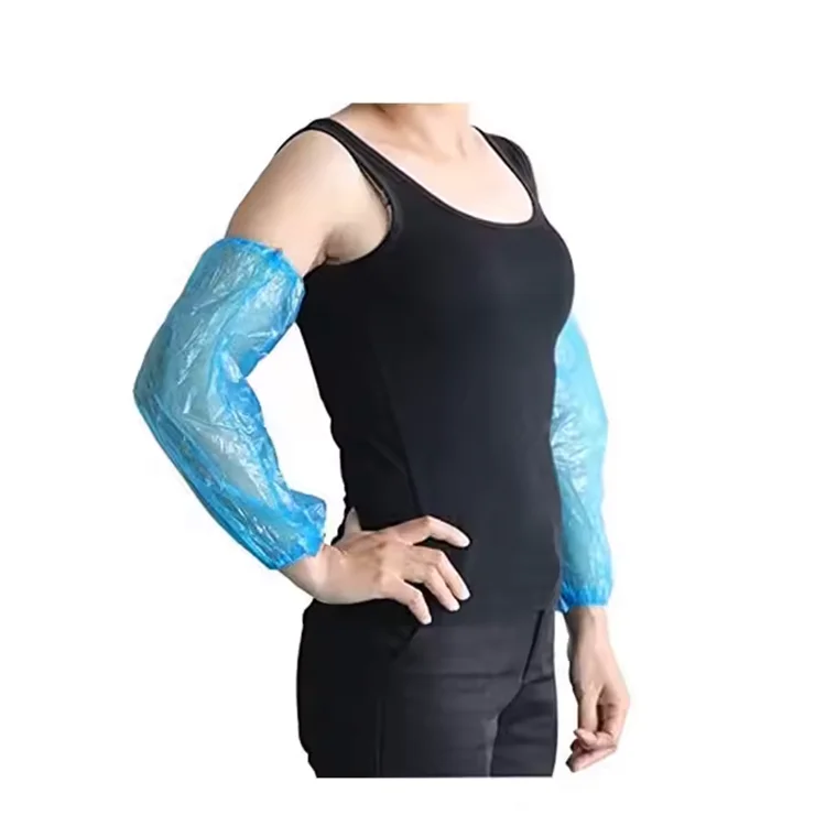 Waterproof Disposable PE Oversleeve Arm Sleeve Cover Long White CPE Safety Product Food Industry Kitchen LDPE Polyethylene
