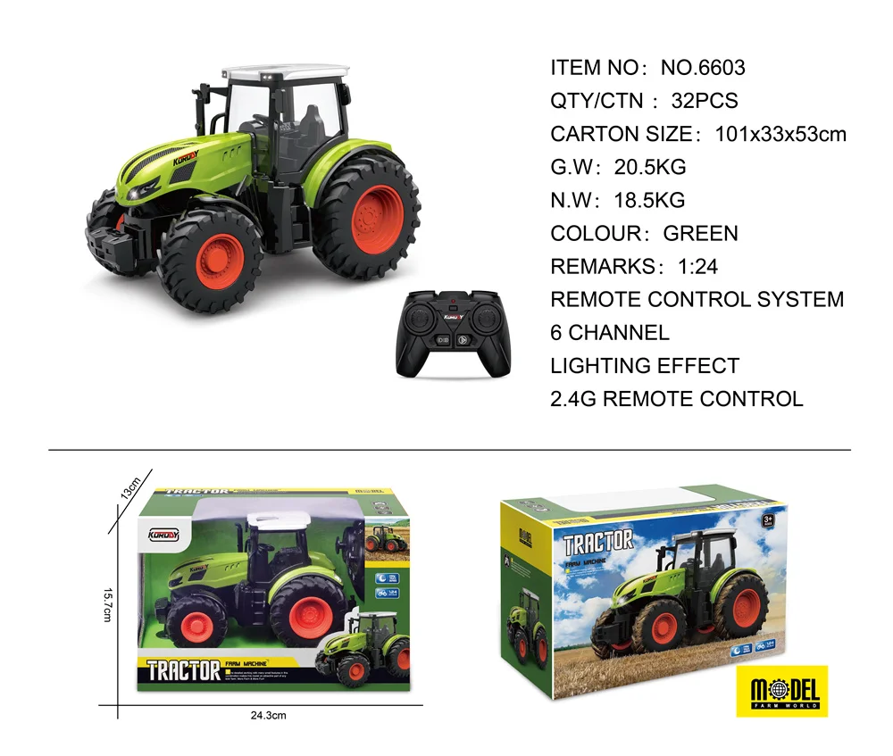 Great Price Mini Remote Control Rc Farm Model Truck High Performance Red Cheap Toy Farm Tractor For Children