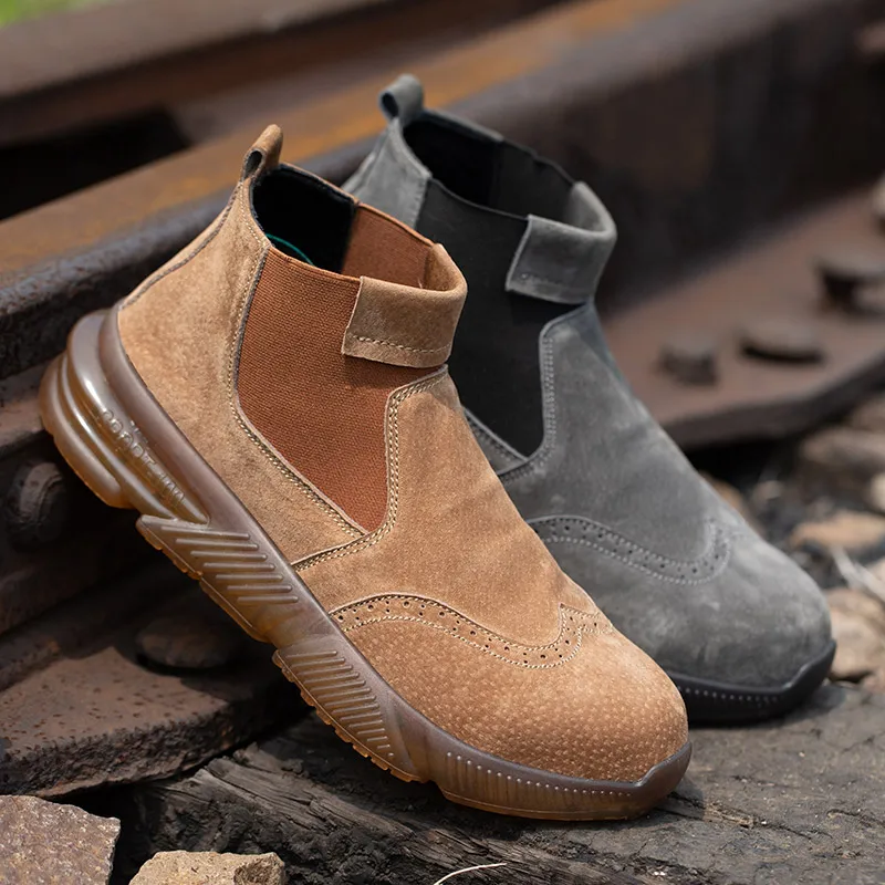 Men Women Work Shoes Anti-puncture Safety Boots Indestructible Safety Shoes Chelsea Boots Work Welder Shoes