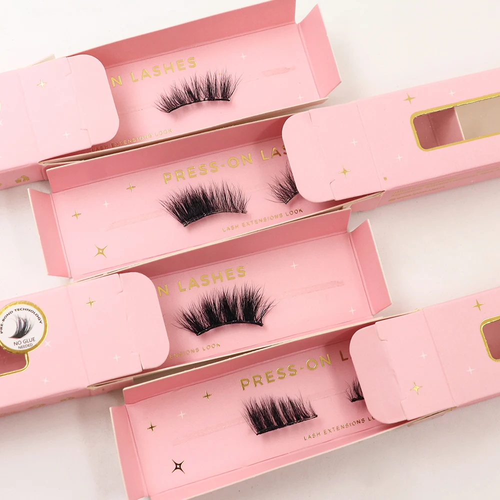 New 5-10 Day Hold Press On Self Adhesive No Glue Needed Pre Bond Pre Glue Lashes Waterproof Cluster Strip Lash Extension