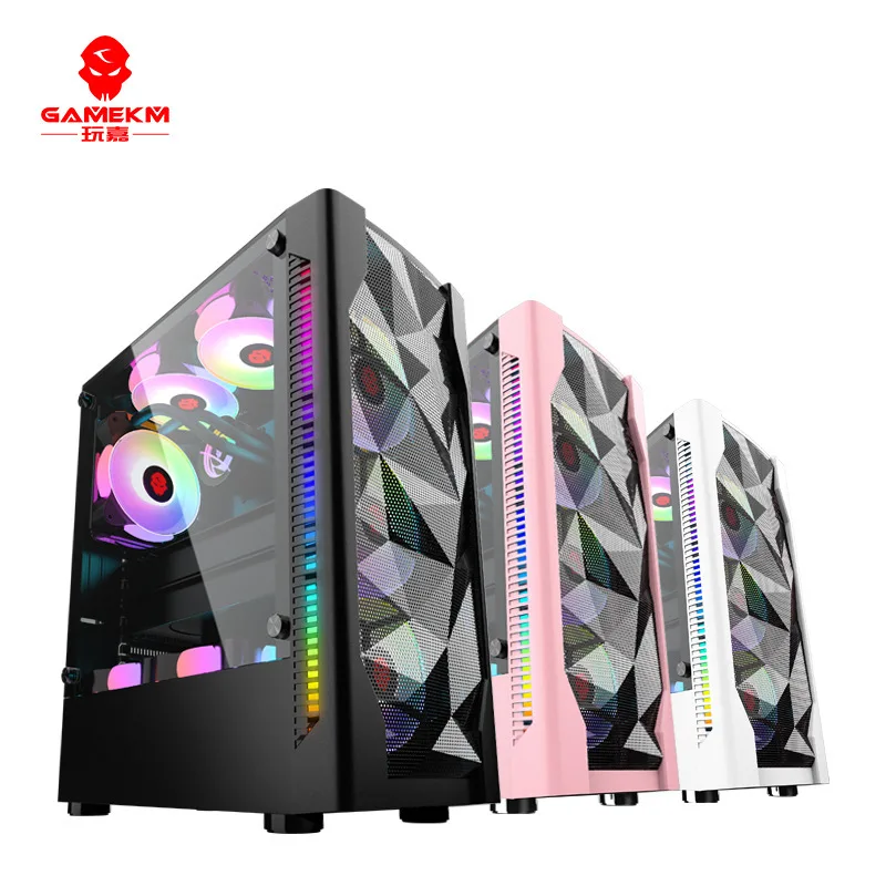 
Play Jia ice drillIDesktop computer case Desktop full-side transparent water-cooled ATXLarge motherboard game host 