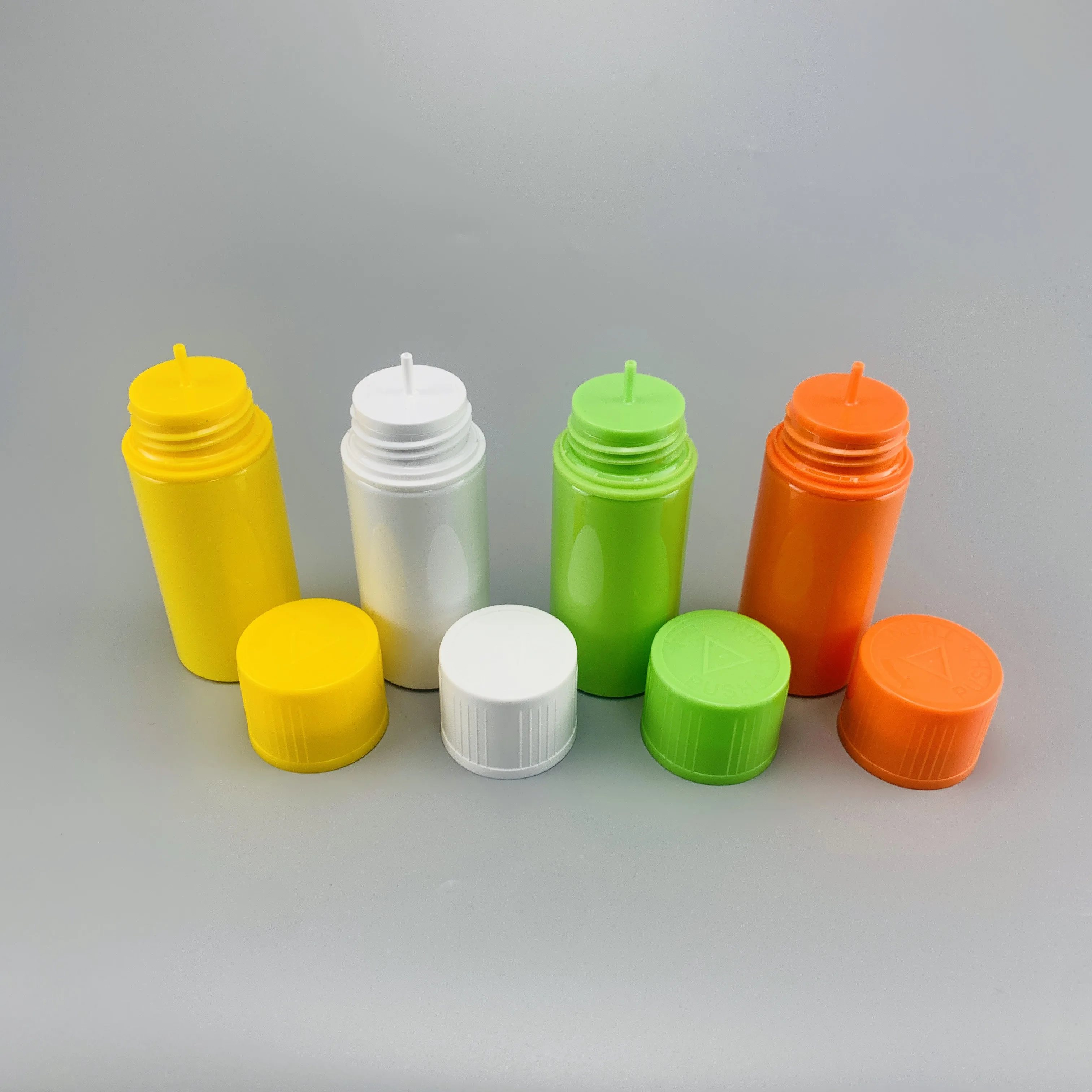 Empty 10ml 30ml 60ml 100ml plastic pet bottle v3 short fill colorful bottle for medicine