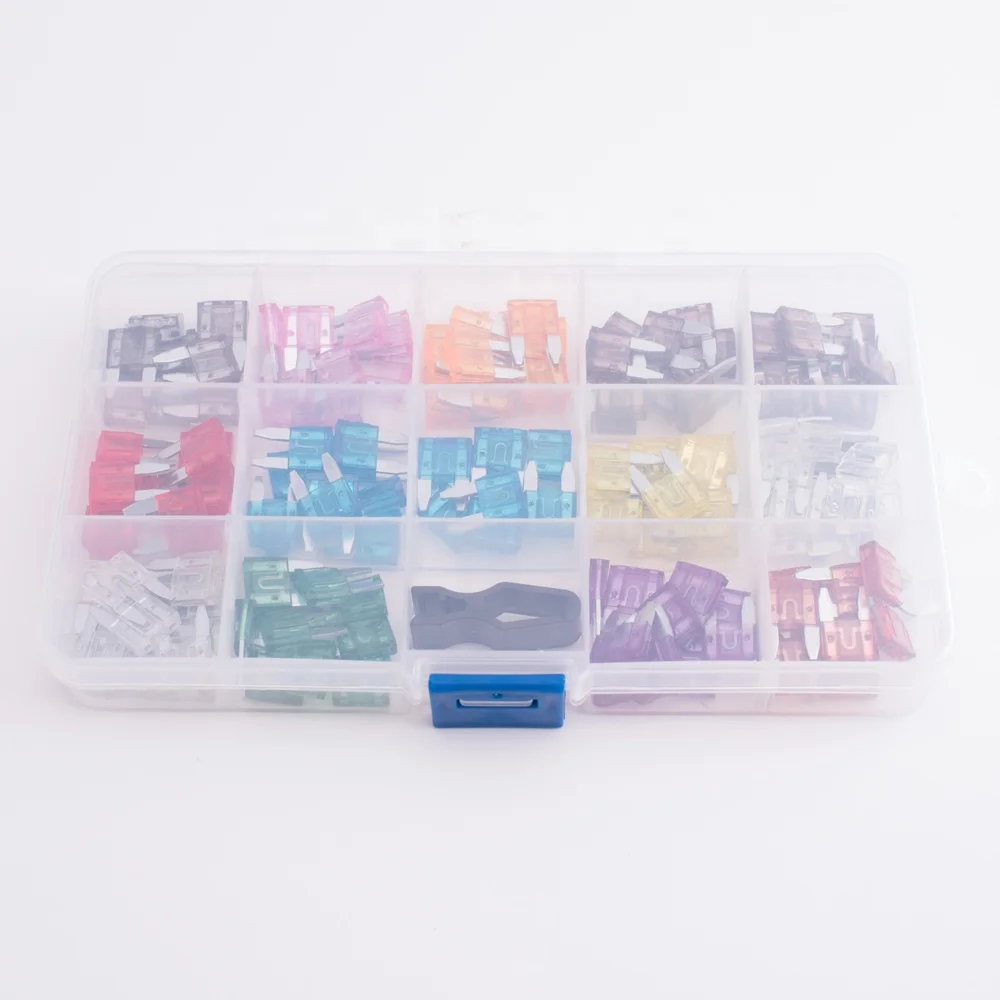 100 PCS Plastic Box Packing Mini 1-50A 32V Automotive  Car Blade Auto Fuse Kit