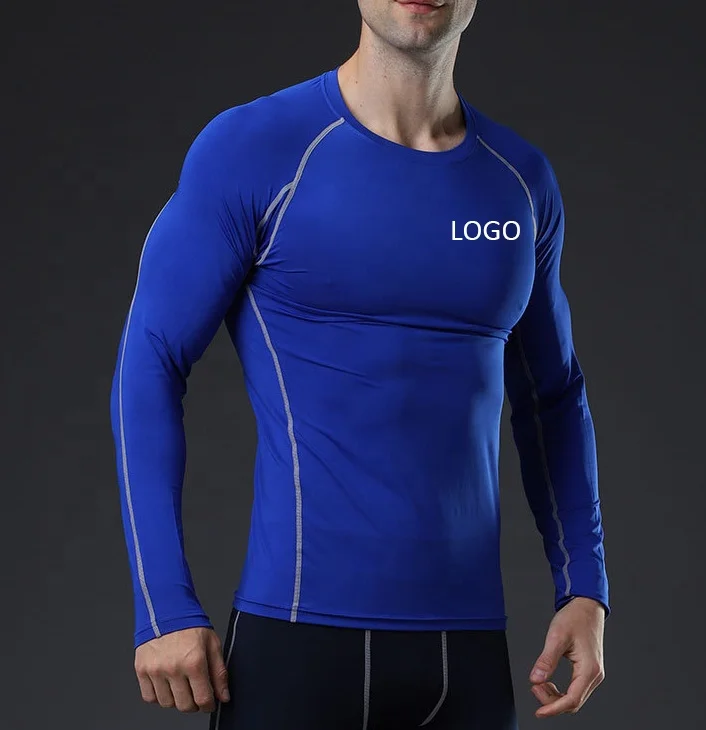 2022 Fashion Fitness Sport In Stock High Quality Mens Long Sleeve Compression Base-Layer Running Gym T Shirt