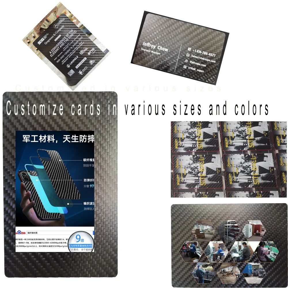 2020 New Custom Color and Various Size Carbon Fiber Business Cards and Invitation Cards
