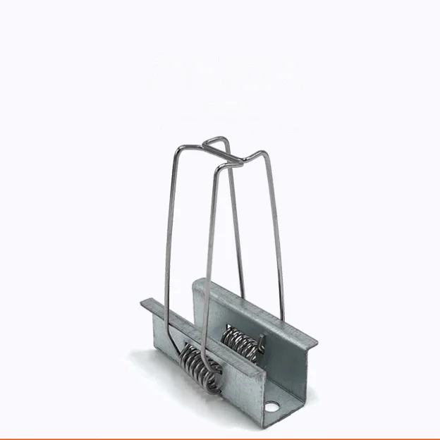 Custom stamping stainless steel flat metal bracket with torsion spring clip for  LED line light
