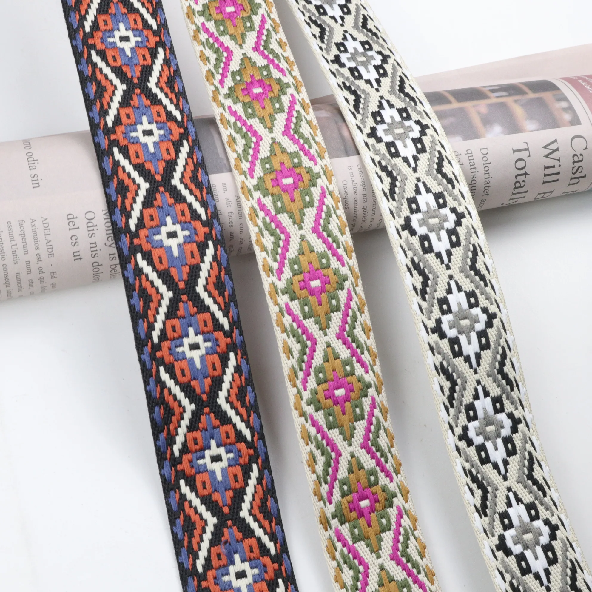 High quality jacquard ribbon customized design wholesale customization 100% polyester sustainable nylon polyester material