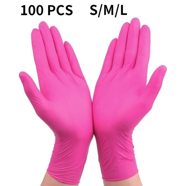i-glove Wholesale Pink Synthetic Disposable Nitrile Glovee Powder Free Safety nitrile blending glovee