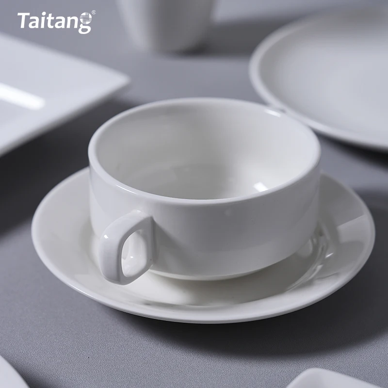 Wholesale Luxury Hotel Restaurant Collection Bone China Dinnerware Set with Rim Design