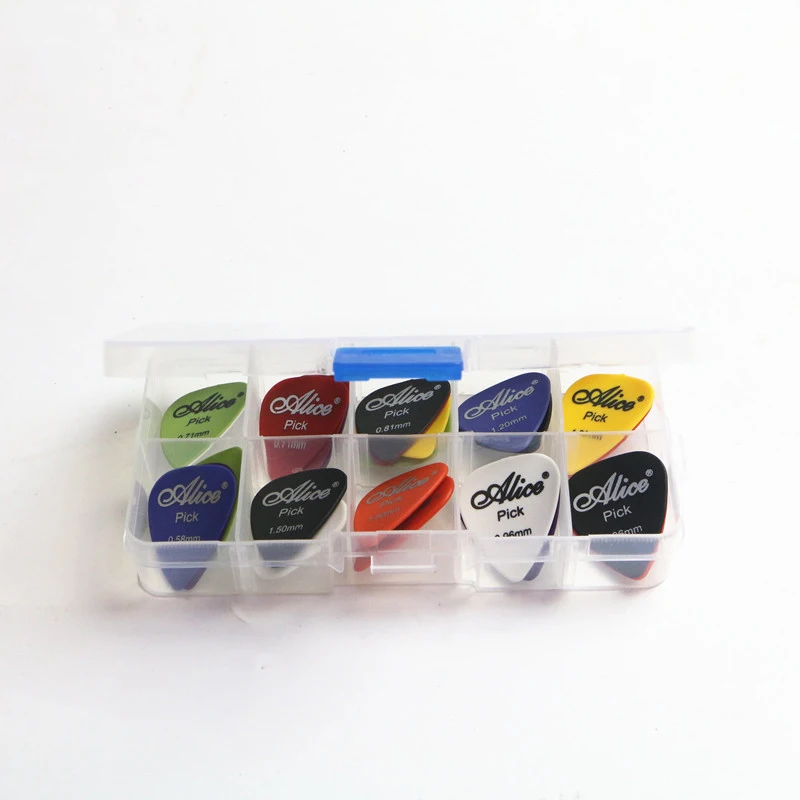 24pcs guitar picks 1 box case Alice acoustic electric bass pic plectrum mediator guitarra accessories thickness 0.58 - 1.5 mm