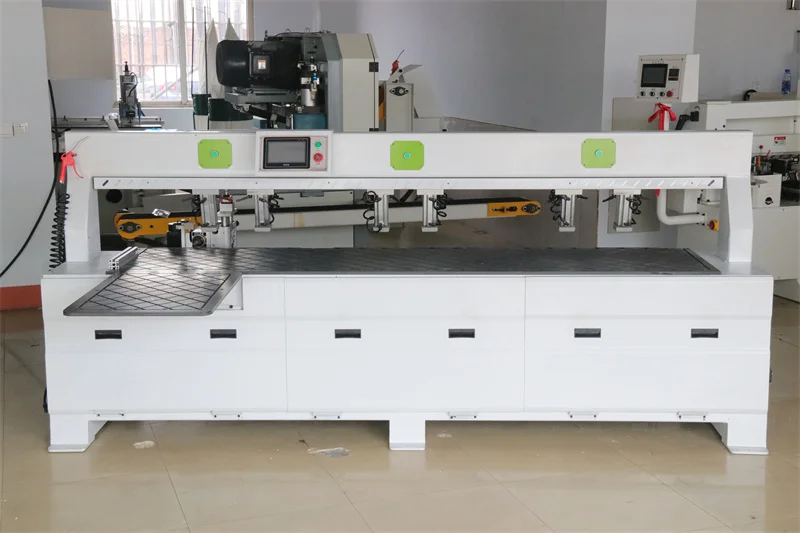 two spindle servo motor laser cnc cabiner door drilling woodworking side hole machine