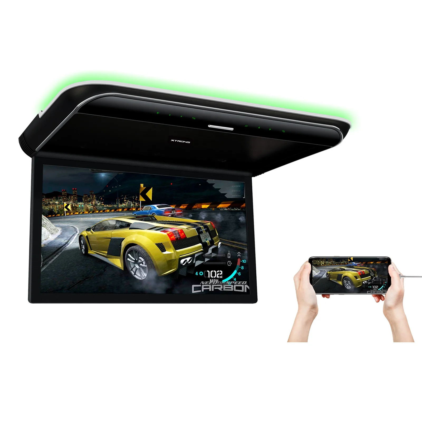 19.5 inch HD Digital TFT 16:9 Screen Ultra-thin Roof Mounted Player with Built-in Speakers and Colourful Aura Light