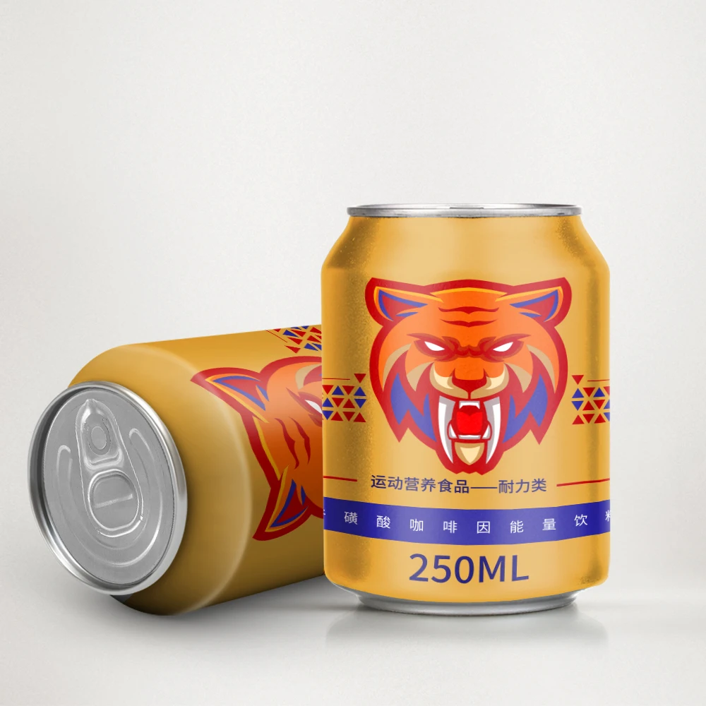 custom Supplement ready to drink fruity juice flavored functional taurine vitamin energy power drink in cans 250ml
