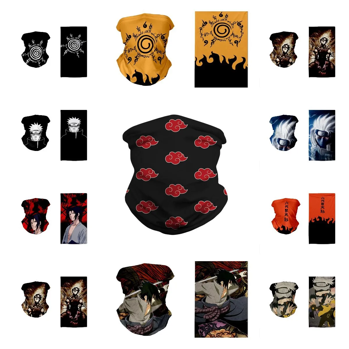 Anime Peripheral 25 Colors Magic Bandana Riding Neck Gaiter Triangle Scarf Noruto Cosplay Neck Tube Balaclava for Sport