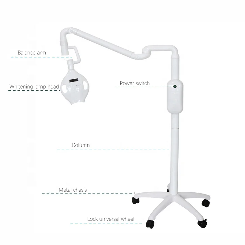 Rotation Arm Cold Blue Light  Laser LED Lamp Dental Teeth Whitening Light Machine With Wheels
