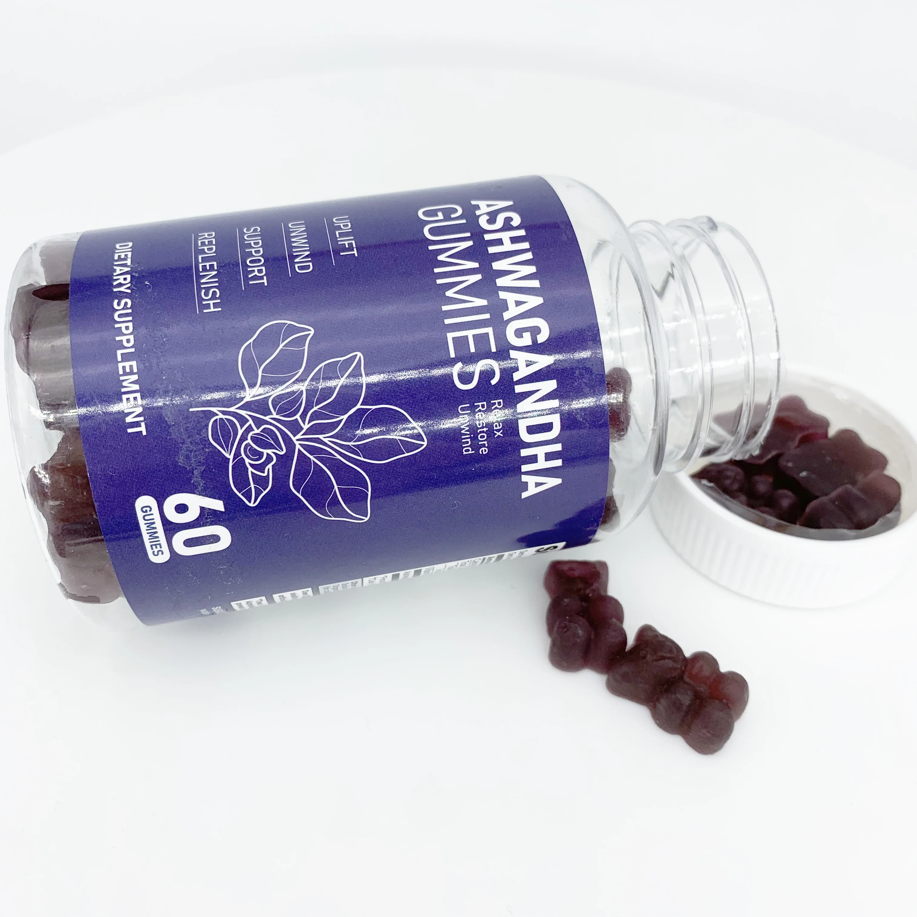 OEM factory price in stock ashwagandha gummies reduce stress brain memory maca tongkat ali ashwagandha gummies