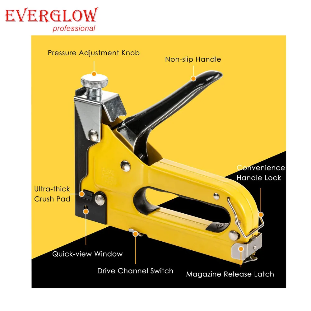 Staple Gun Heavy Duty DIY  4 in 1 Stapler Gun with 6000 Staples Remover  Manual Brad Nailer Power Adjustment Stapler Gun