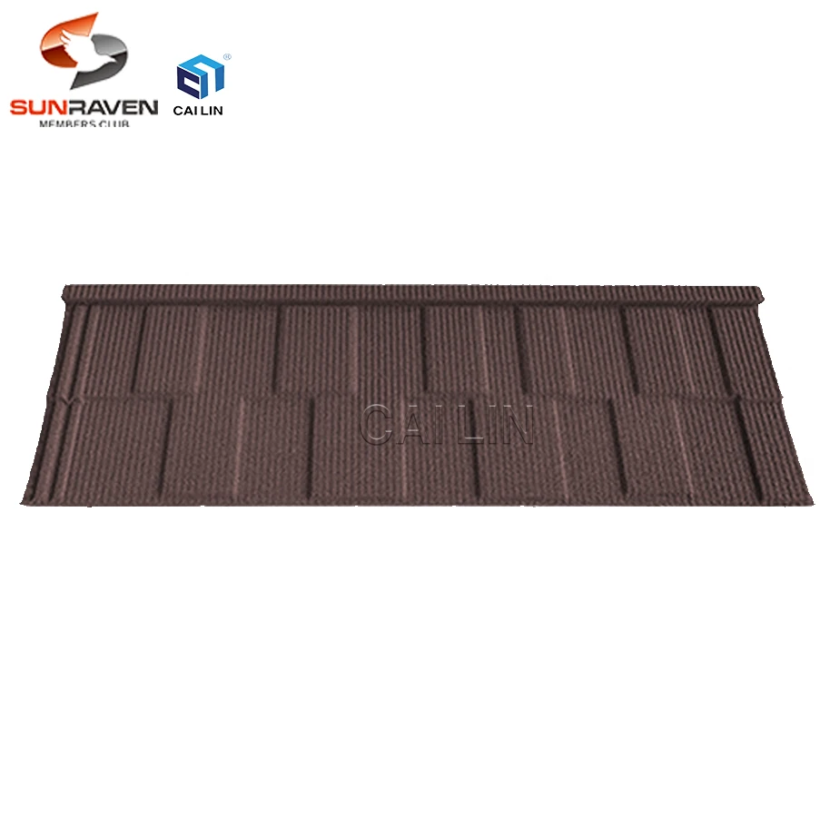 Sunraven Stone Coated Metal Roof Tiles China Factory Price India Metal Clay Roofing Sheets 50 Years Warranty Tejas Ridge Tile