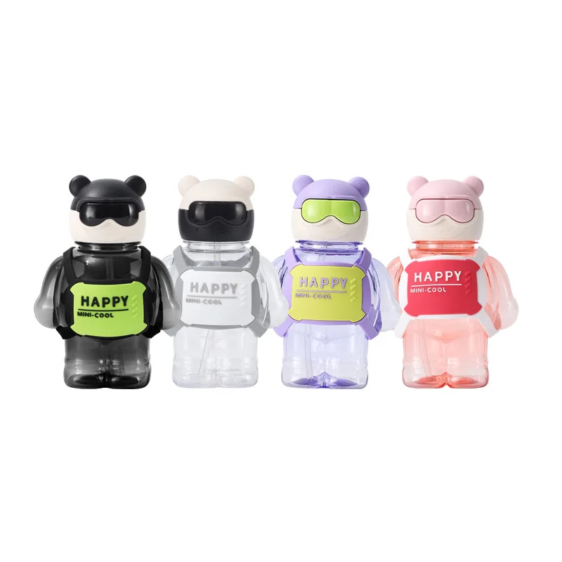 Trendy Kids Water Bottle Food Grade Cute Water Bottle With Straw Plastic Portable Water Bottle