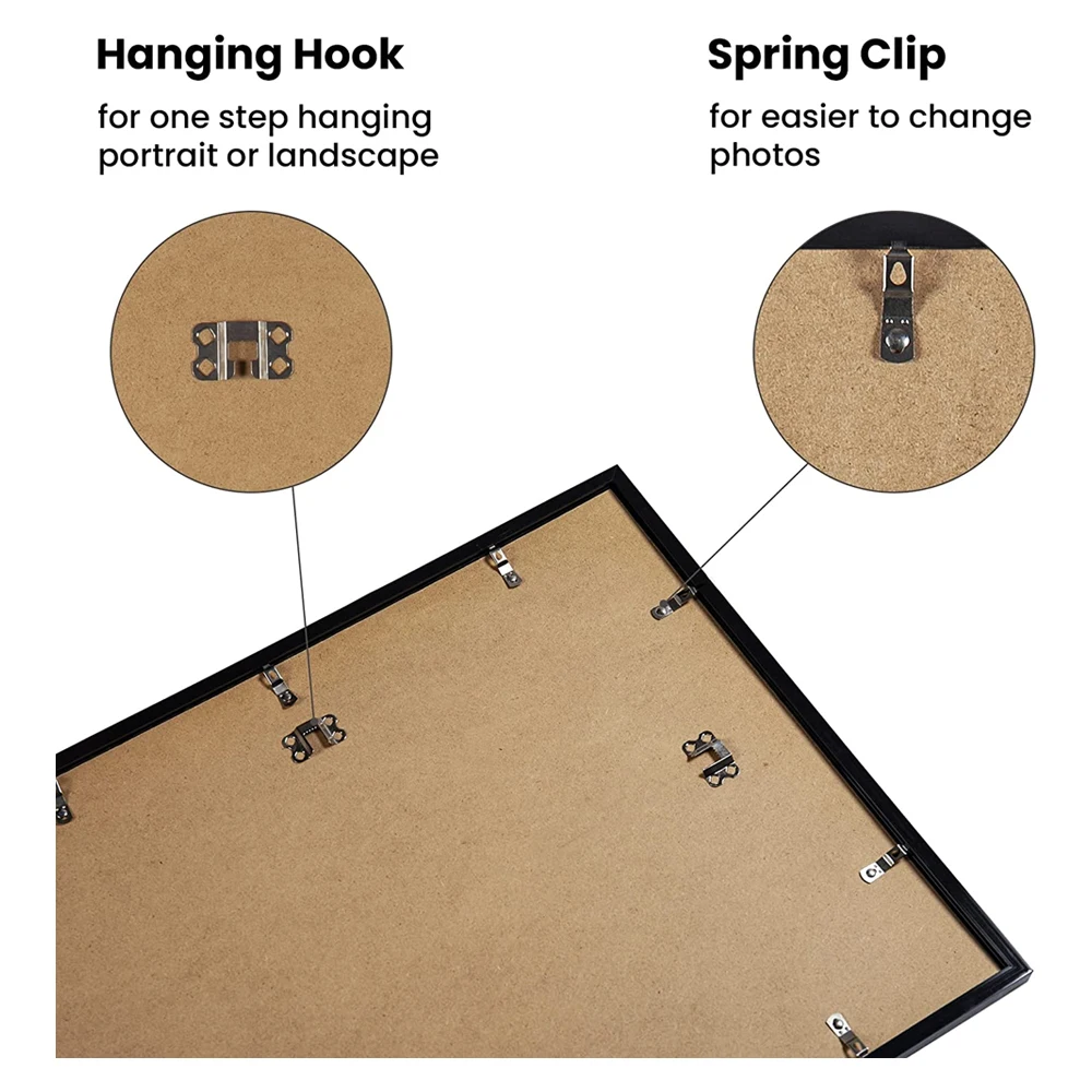 11x17 Frames Picture Black Poster Frame Display 8x12 with Mat or 11x17 Without Mat