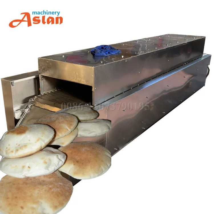 Grain Products Bake Machine Arabic Bread Bake Tunnel Oven Conveyor Type Electric Gas Heating Bakery Machine