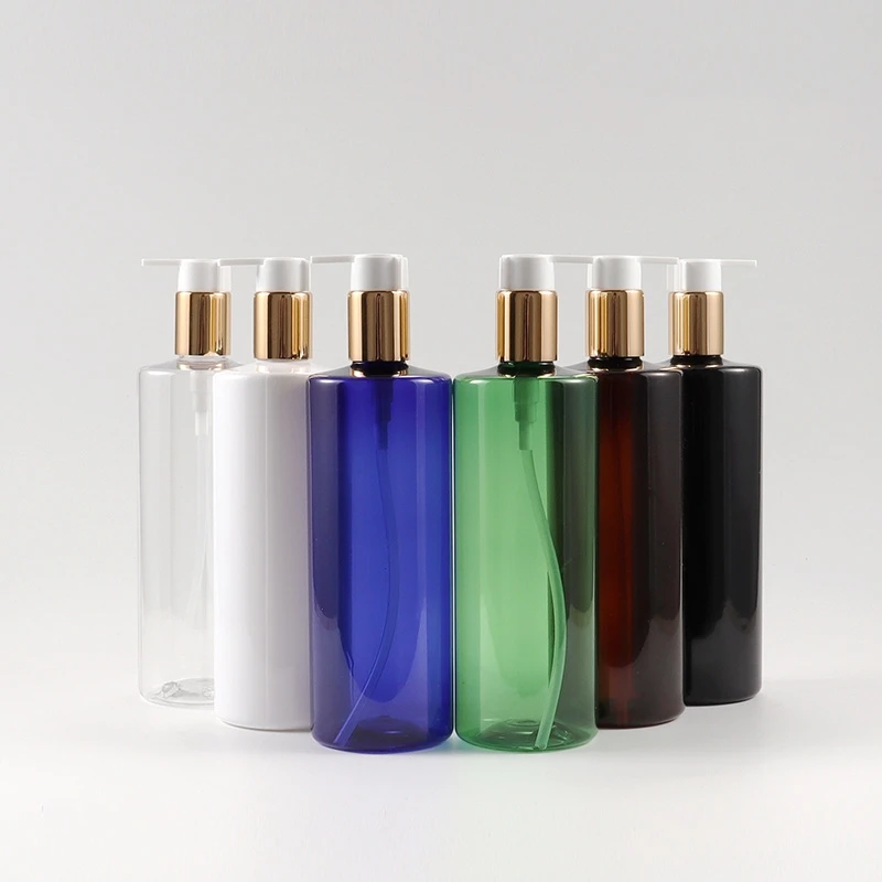 IBELONG 500ml Clear Amber White Black Green Blue PET Plastic Luxury Empty Customer Shampoo Packaging Bottles