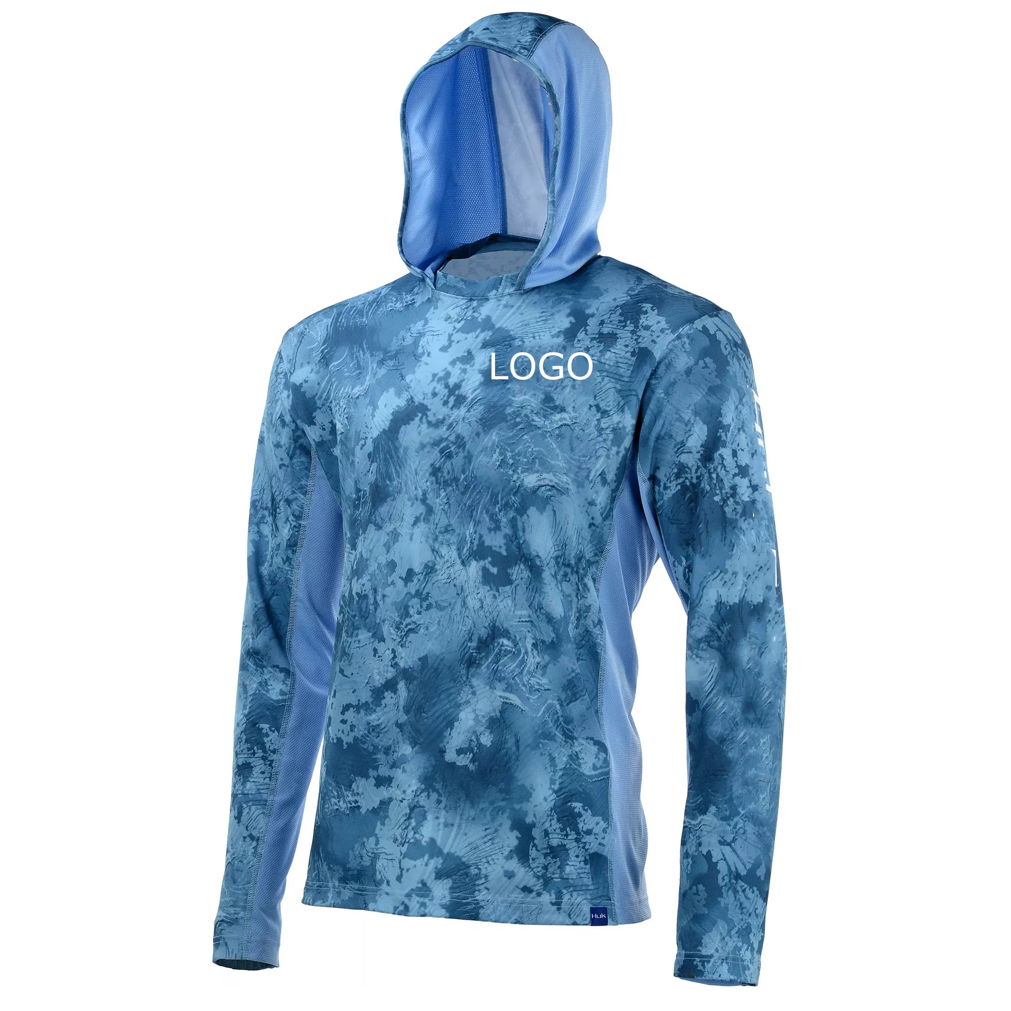 Custom Wholesale New Design Sun Protection Breathable Quick Dry Long Sleeve Men UPF50+ Fishing Shirt Hoodie