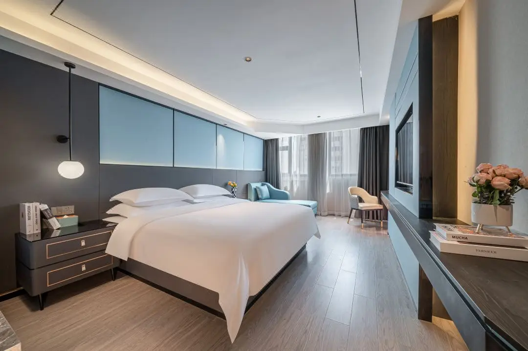 Holiday Inn Express Hotel Room Furniture Package Double Bed Queen Headboard Set Hospitality Furniture