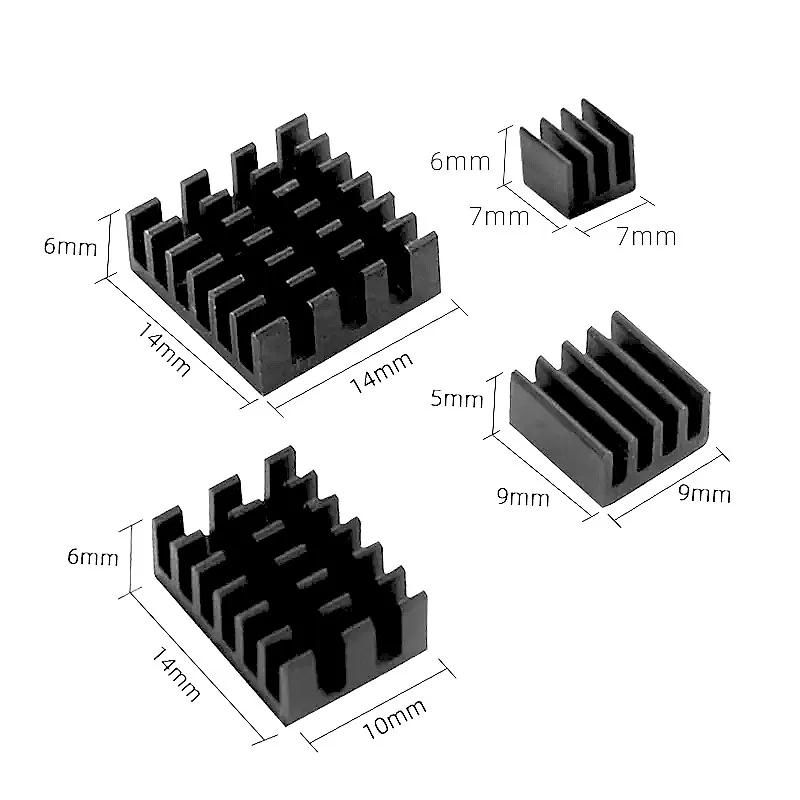 Алюминиевый радиатор для Raspberry Pi B + 2B встроенный
