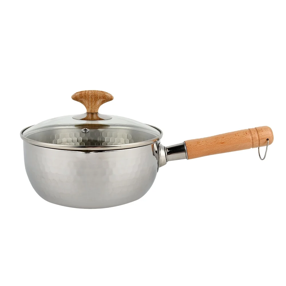 Compound triply steel  milk pan soup pot snow pan sauce pans with lid