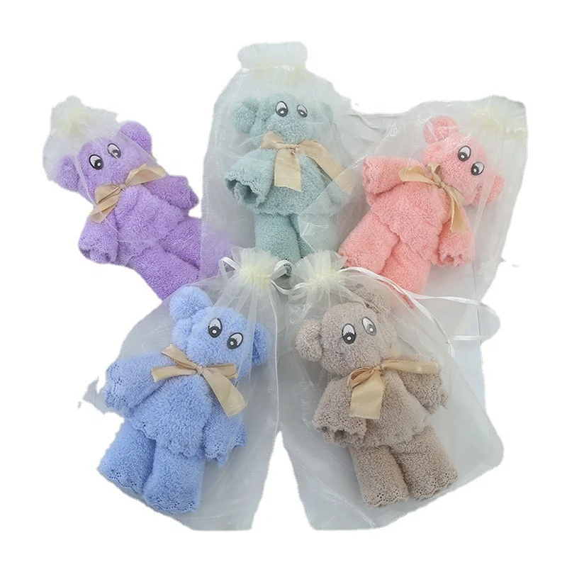 Wedding ceremony with hand gifts Little bear modelling Softness Microfiber Coral Fleece towel
