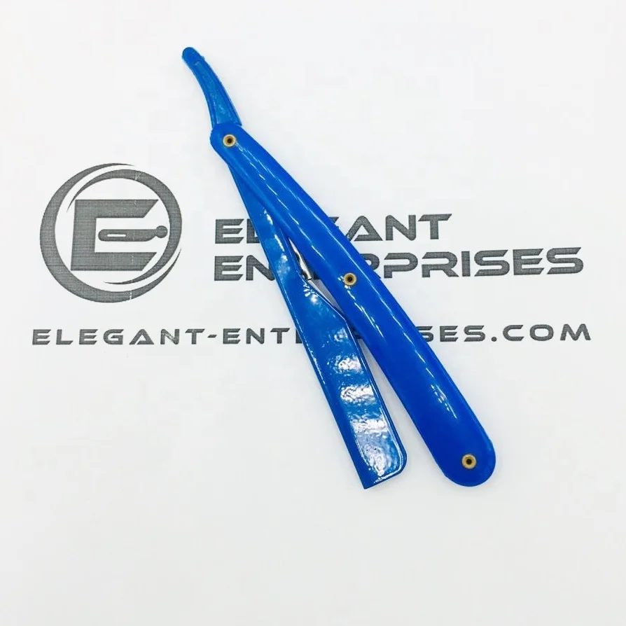 Wholesale Blue Straight Barber Razor Light Weight Top Selling With Custom Brand Name High Quality Top Selling Shaving Razor