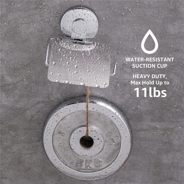 Stainless Steel Tissue Roll Dispenser Toilet Paper Holder with Cover and Powerful Suction Cup Mount