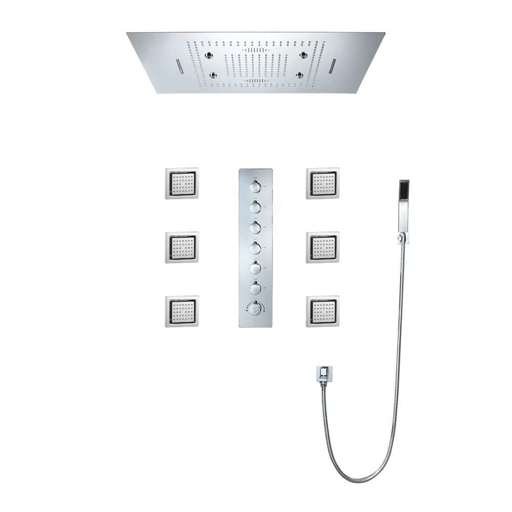 HIDEEP luxury thermostatic  600*800 mm  LED shower faucet set with music speaker system