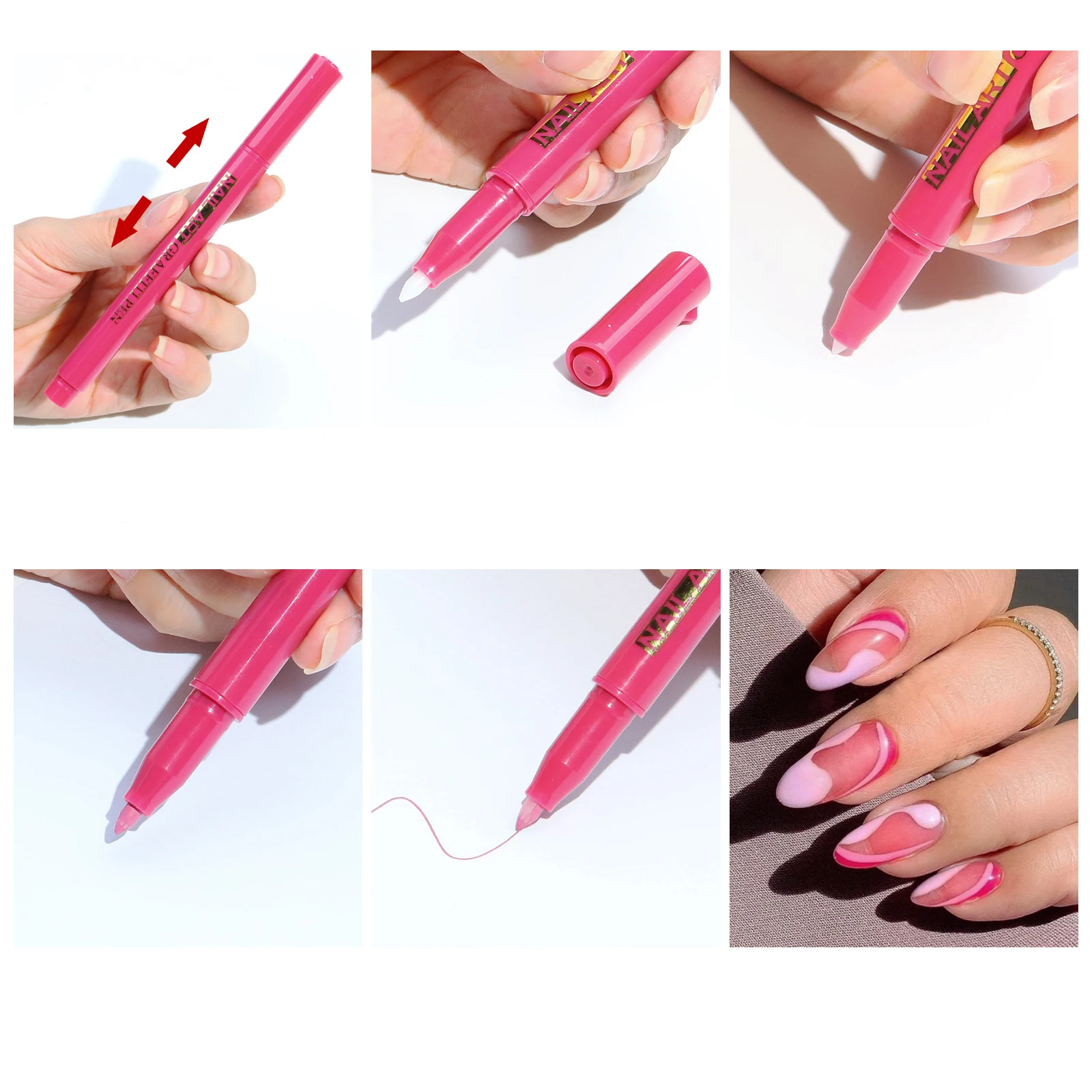 New One Step UV Gel Polish Design 3d Paint DIY Nail Art Graffiti Pen 10 Colors Nail Painting Line Drawing Pen