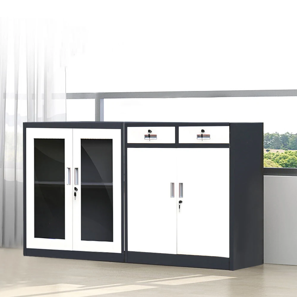 New Design Metal Office Low Cabinet Balcony Storage Tool Cabinet With Drawer With Lock File Tin Data Cabinet Office Furniture