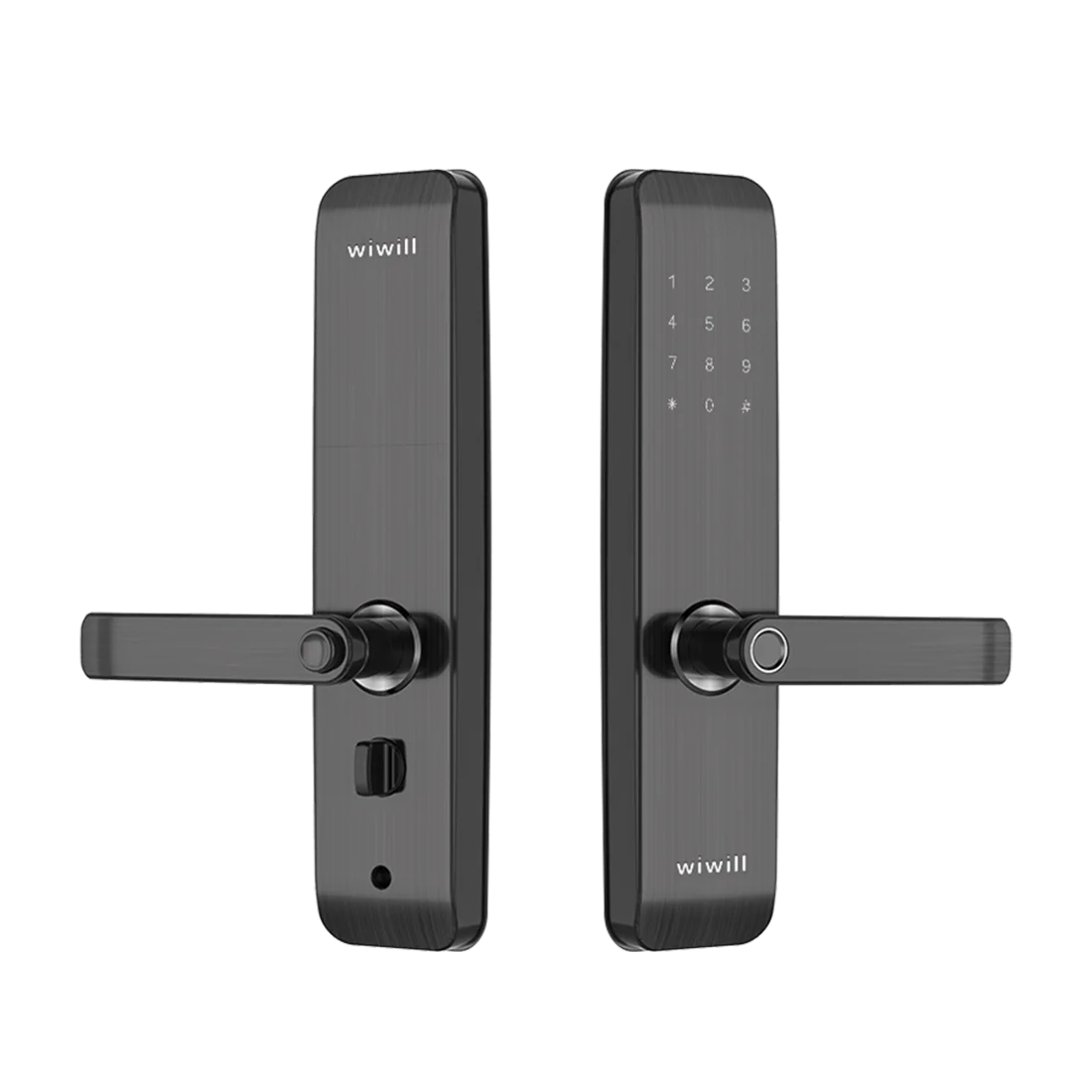 
Лидер продаж, алюминиевый смарт-замок WiWill со сканером отпечатков пальцев и паролем, смарт-замок для отеля с функцией управления телефоном TTLock 
