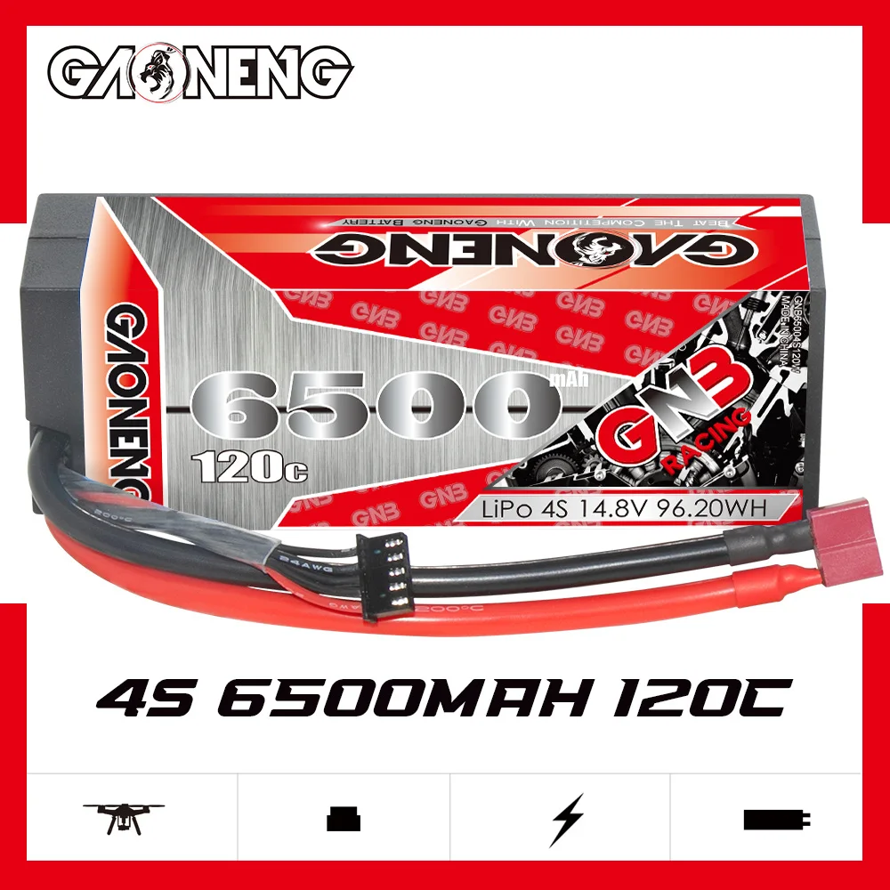 GNB GAONENG 6500 мА/ч 4S 4S2P 14 8 V 120C T-PLUG открытое пальто футляр с силикатной гелевой батареи 1:8 1/8 Радиоуправляемый гоночный автомобиль Лодка Грузовик Truggy