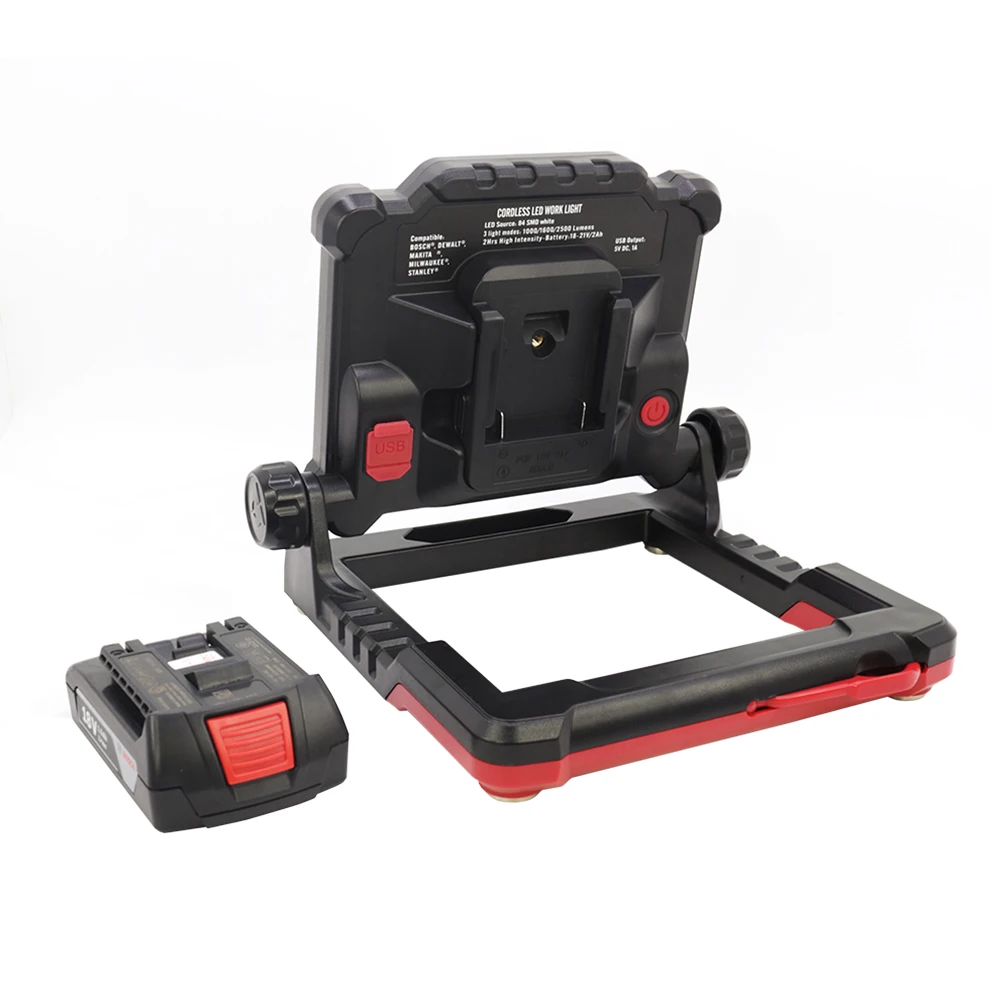 24W 30W Rechargeable Cordless IP65 LED Work Light Compatible with 18-21V Battery LED Working Light