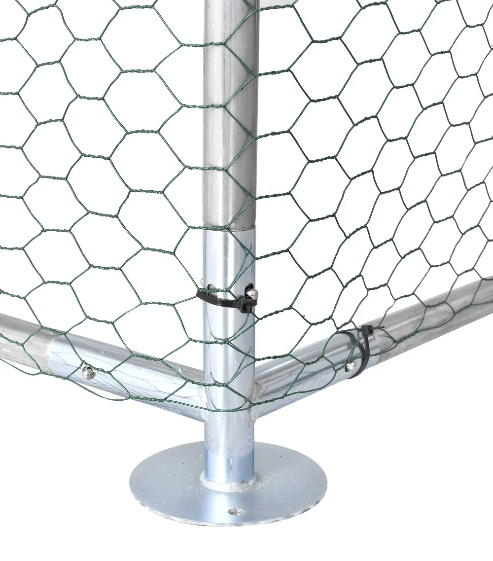 Solid Pattern 4x3x2m Chicken Coop Iron Triangle Shape with Button Closure Breathable Small Animals Chicken Run