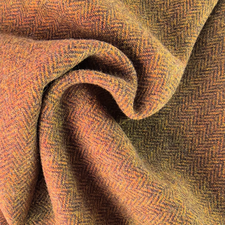 Hot selling wholesale luxury wool tweed fabric knitted materials used in clothing production