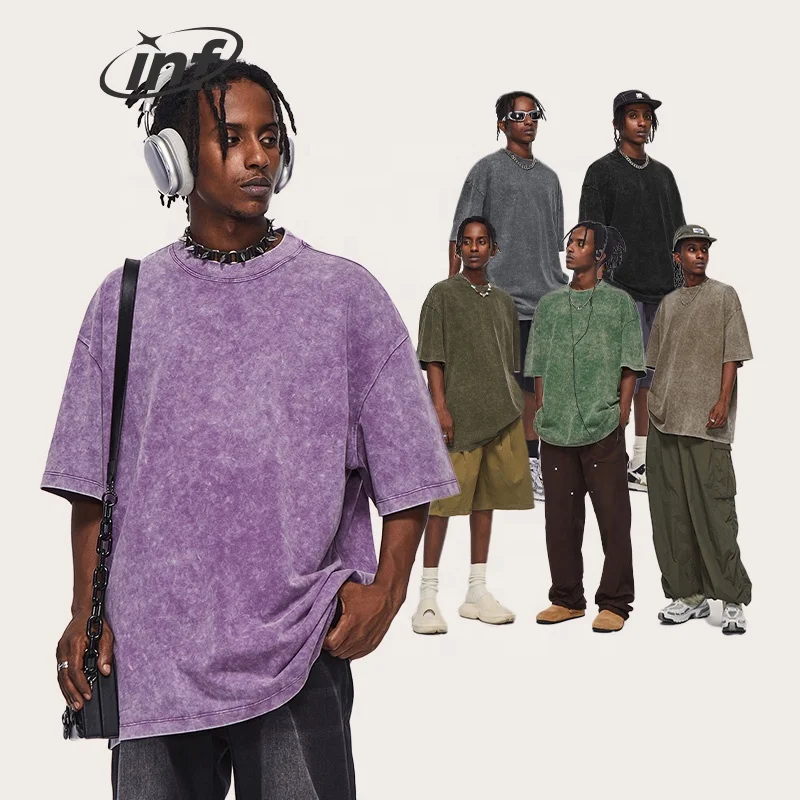 INFLATION Batik Acid Washed custom oversized tshirt Vintage Wash Luxury tshirt