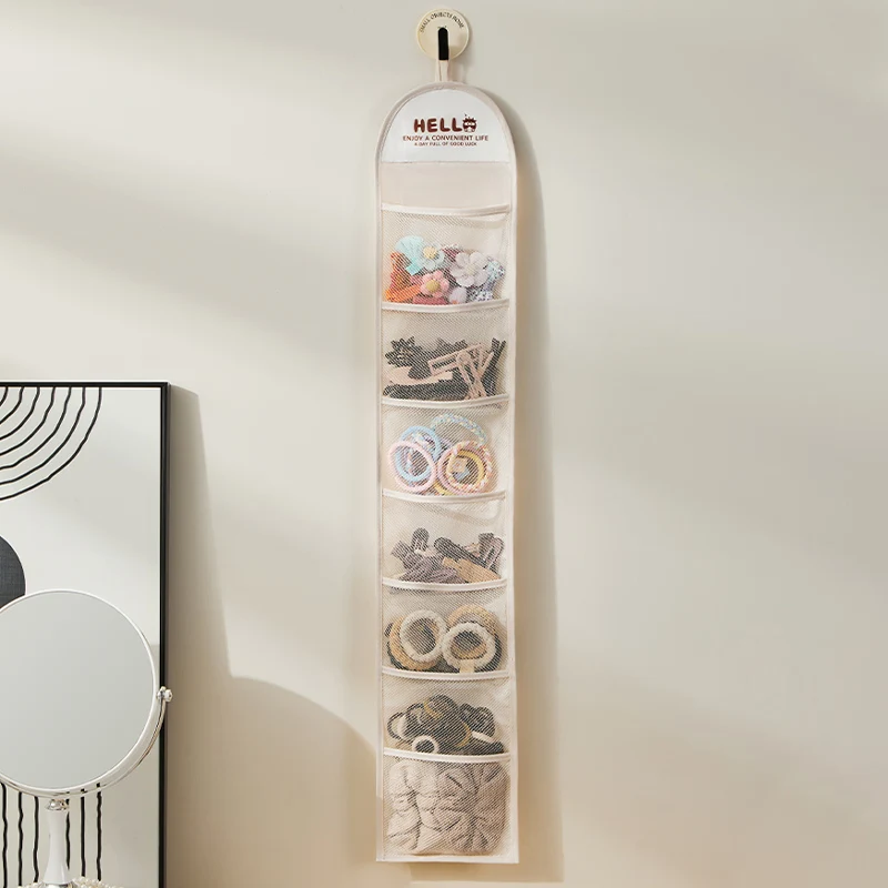 Hot selling large capacity multi grid design wall mounted sock storage bag, storage tool on the door