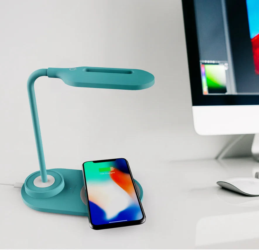 Новое поступление 2020, быстрое зарядное устройство, беспроводная лампа для зарядки, светодиодная настольная лампа в форме Луны с беспроводным зарядным устройством