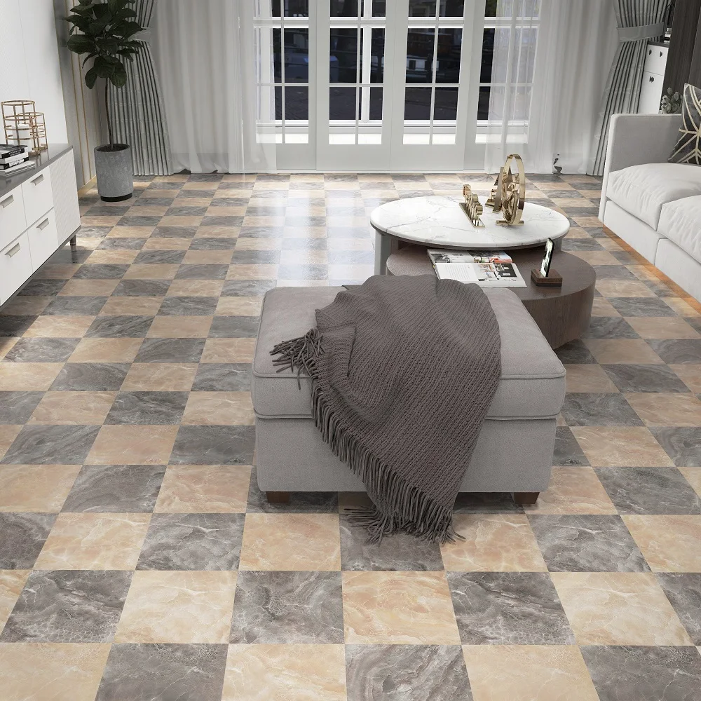jinyi 2023 marble pattern design waterproof self adhesive peel and stick luxury vinyl commercial plastic tile flooring