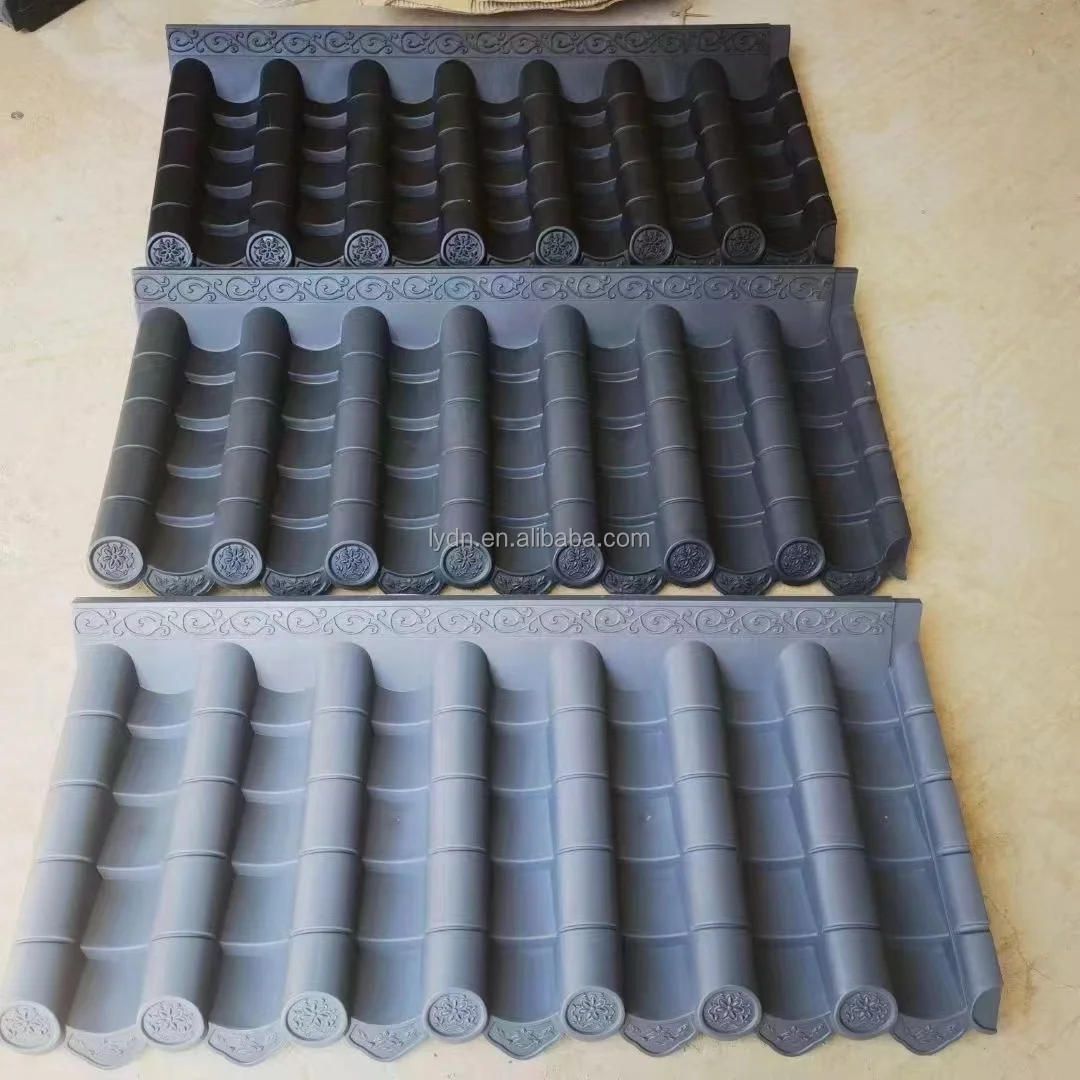 Korean roof cover lightweight cheap house roofing material Chinese traditional roof tile pvc