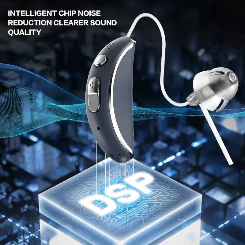 RIC Hearing Aid with Smart charging PIN charging dock BTE Digital Rechargeable Hearing aid
